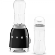 Персонален блендер SMEG 50's Style, PBF01BLEU, 2 бутилки от 600 мл., 300 W, Черен