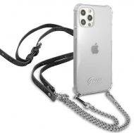 Калъф Original Faceplate Case Guess GUHCP12MKC4GSSI iPhone 12/12 Pro Transparent Silver Chain